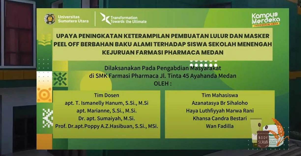 Community Service by Lecturers of USU Faculty of Pharmacy Making Scrubs